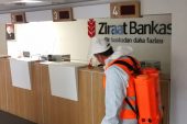 Kestel’de Banka ve Bankamatikler Dezenfekte Edildi