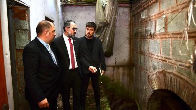 Bursa’nın Kestel ilçesindeki tarihi hamamın yeniden hizmete açılması için düğmeye